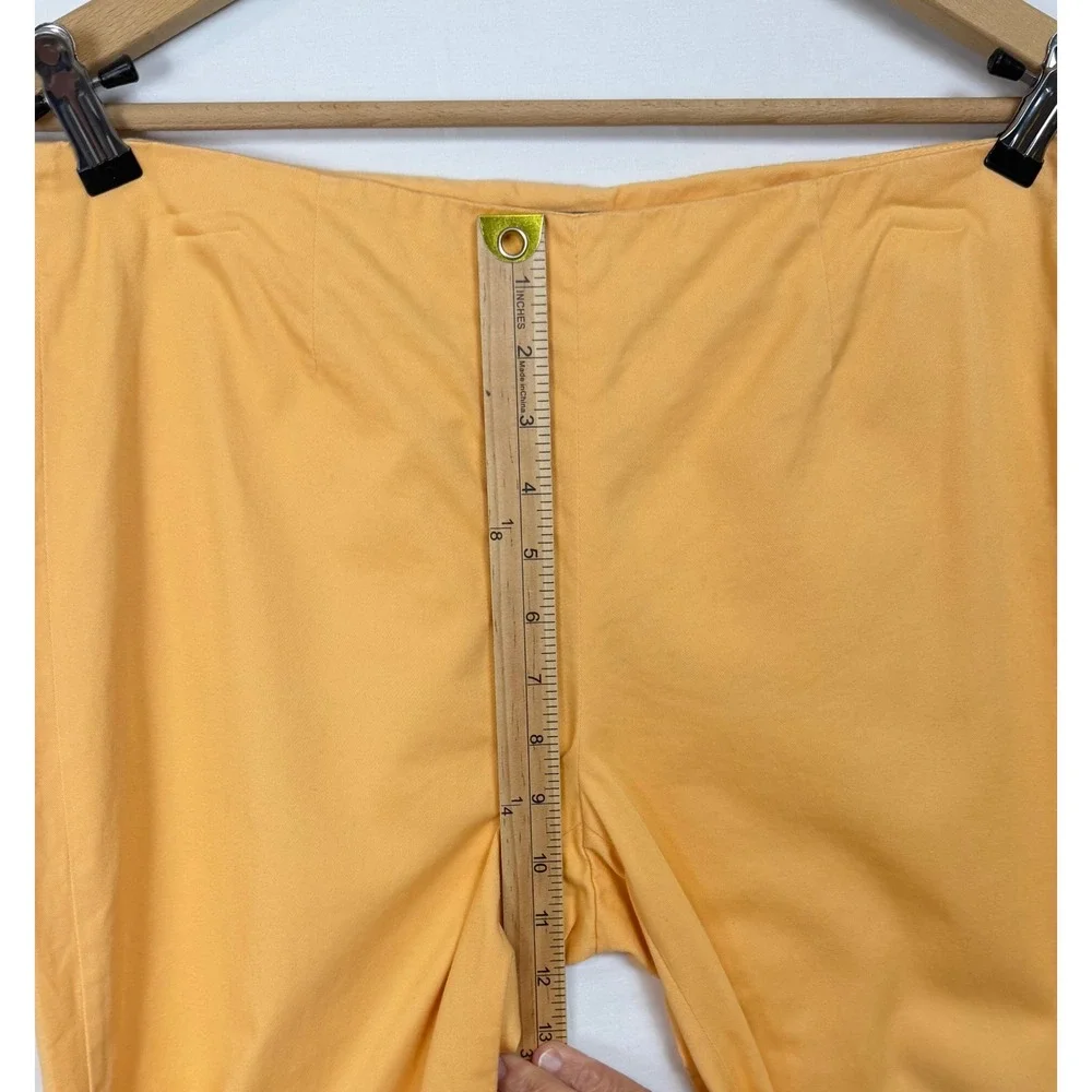J. Jill Stretch Ankle Pants Womens 8 Yellow Side Zip Cotton Blend Slit Hem
